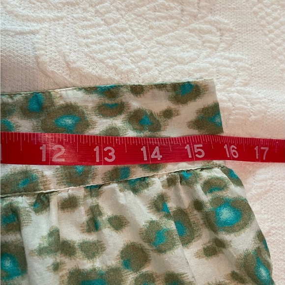 LOFT Blue Cream A-Line Mini Skirt Casual - Picture 6 of 7